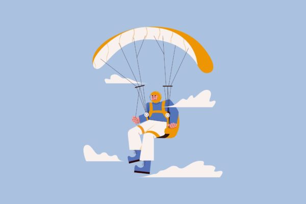 滑翔伞运动矢量插画素材 Paragliding Illustration