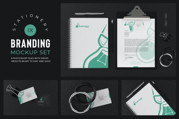 企业品牌文具套装VI设计样机v2 Branding Stationery Set Mockup Vol 2
