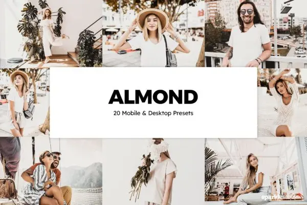 20款奶油杏仁棕Lightroom照片后期预设 20 Almond Lightroom Presets & LUTs