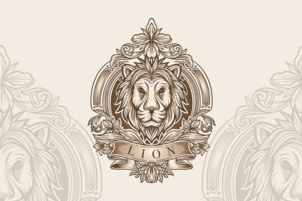 狮子头矢量插画 LION – Vector Illustration