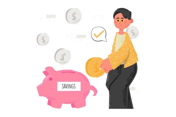 省钱概念矢量插画 Saving Money Concept Illustration