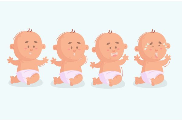 卡通幼儿婴儿矢量插画 Cartoon Baby Toddler Illustration
