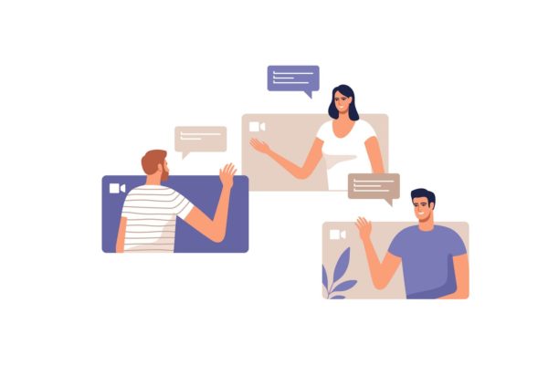 远程工作视频会议概念插画 Remote Working