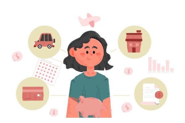 个人理财概念矢量插画 Personal Finance Concept Illustration