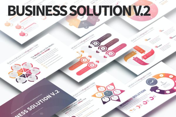 商务展示PowerPoint信息图幻灯片模板V.2 Business Solution V.2 – PowerPoint Infographics