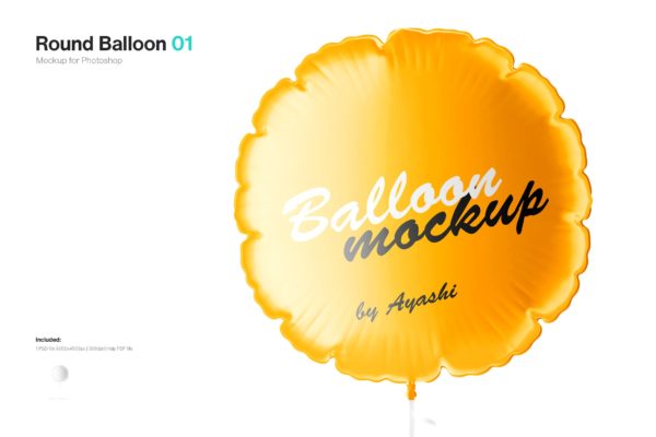 圆形铝箔气球设计样机素材 Round Balloon Mockup