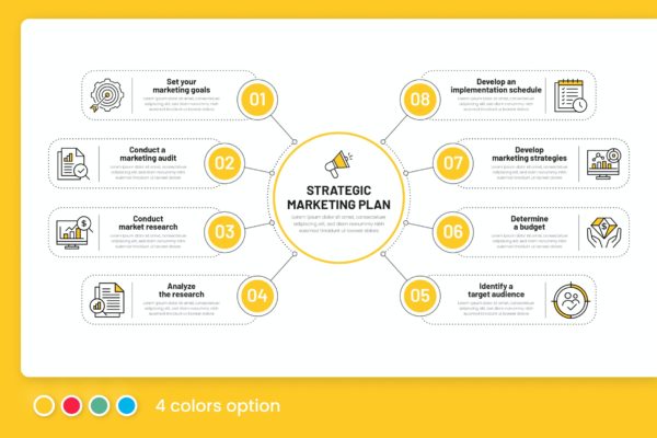营销计划方案信息图表设计模板 Marketing plan infographic Sanstemp