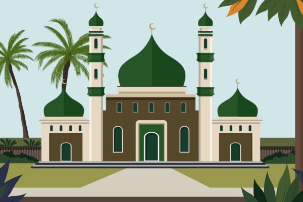 清真寺建筑矢量插画 Mosque Illustration