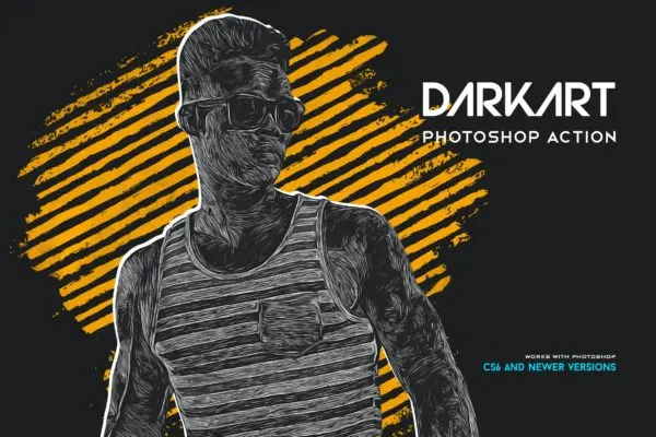 街头涂鸦风格Photoshop照片后期动作 DarkART Painting Photoshop Action