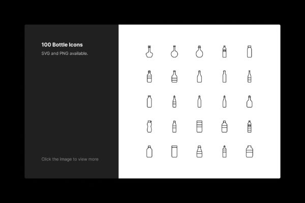 简约线条风格矢量瓶子图标集合 Bottle Icons – Line Style