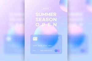 暑假信用卡购物推广海报设计韩国素材[psd]