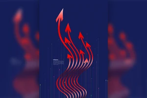 红色箭头指数上升概念海报设计韩国素材[psd]