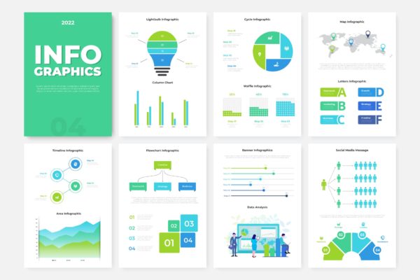 数据统计信息图表宣传册设计模板v1 Infographic Brochure Template