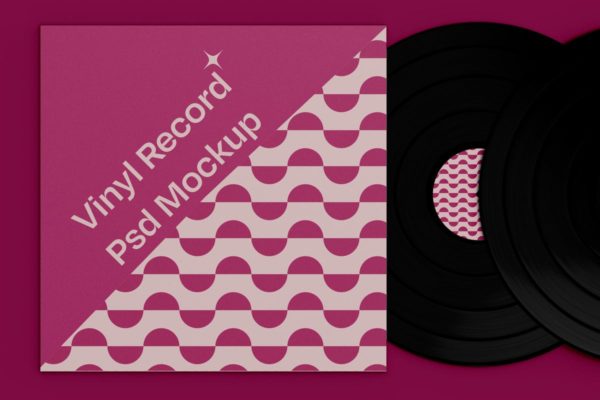 乙烯基黑胶唱片音乐品牌展示样机素材v3 Vinyl Record Mockup