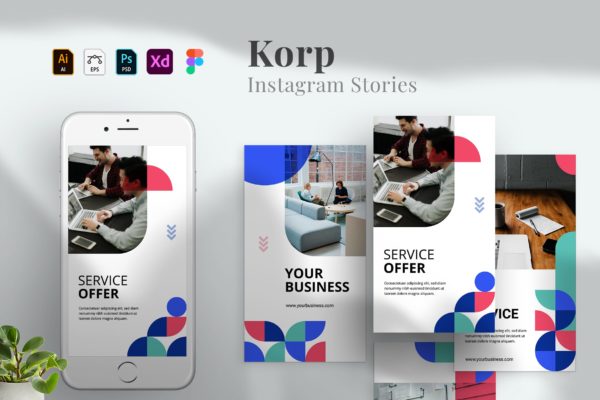 企业办公主题Instagram故事设计模板v4 Korp Instagram stories 04