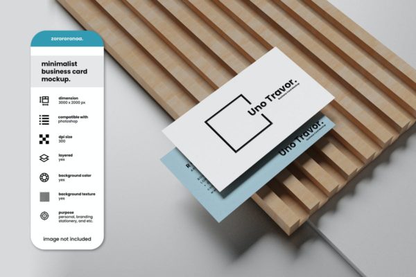 简约主义名片VI展示样机 Minimalist Business Card Mockup