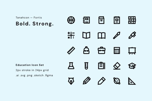教学文具UI图标集 UI Icon Set – Education