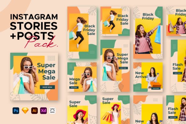 商店折扣促销Instagram帖子社交素材 Instagram Posts