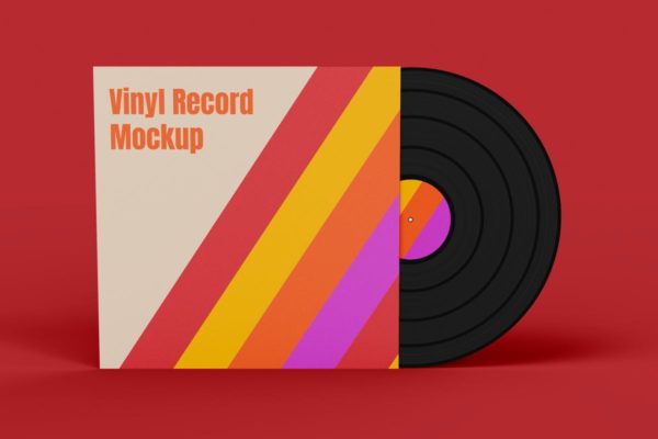 乙烯基黑胶唱片音乐品牌展示样机素材v4 Vinyl Record Mockup
