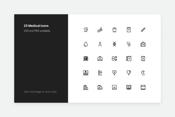 简约线条风格矢量医学图标集合 Medical Icons – Line style