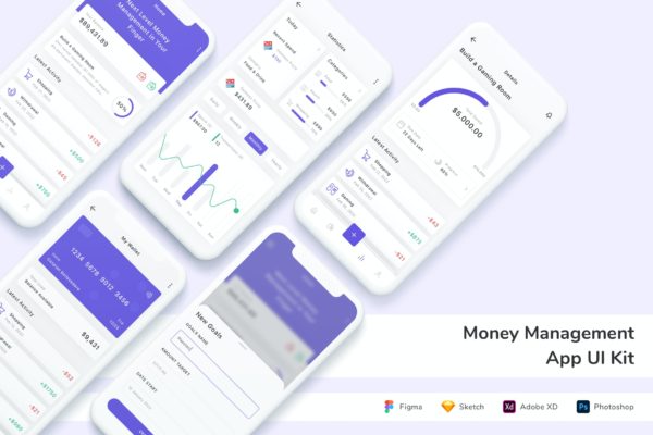 钱包管理App UI设计素材 Money Management App UI Kit