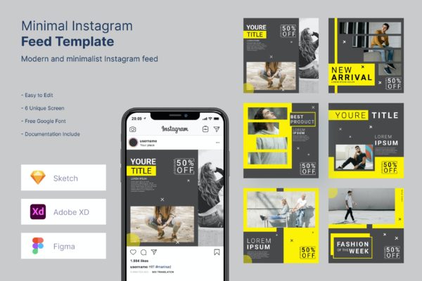 时尚品牌服装Instagram推广社交素材 Instagram Post – Fashion