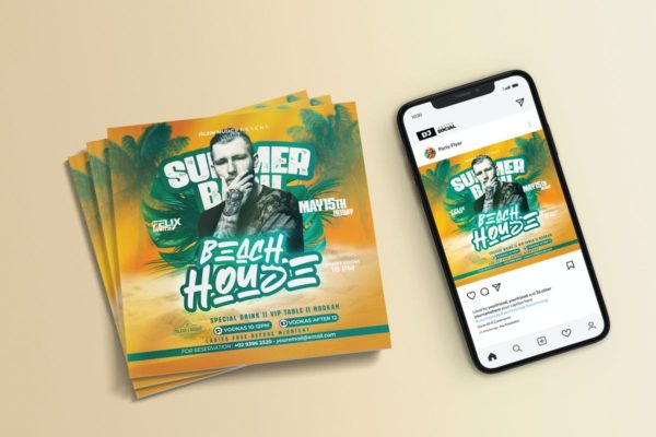 夏季活动派对传单海报设计模板 Summer Party Flyer