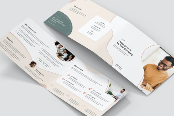 A5双折页创业主题横版宣传册设计模板 Brochure – Startup Business Bi-Fold A5 Landscape