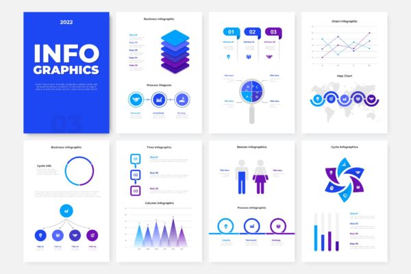 数据统计信息图表宣传册设计模板v4 Infographic Brochure Template