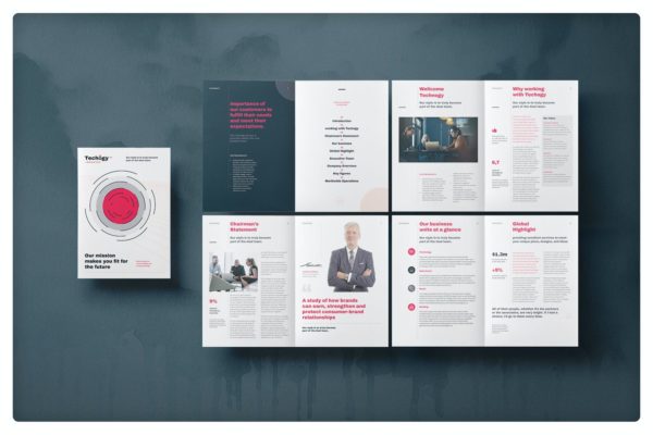 公司报告手册杂志设计模板 Company Report Brochure