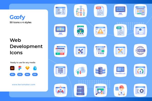 Goofy系列Web开发矢量图标集合 Goofy – Web Development Icons