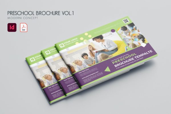 儿童学前教育画册宣传册设计模板v1 Preschools Brochure Vol.1