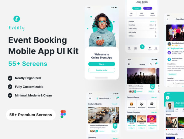 设计森林下午茶：活动/门票预订App应用程序 UI 套件