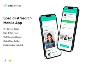 设计森林下午茶：生活服务找工作应用App UI套件