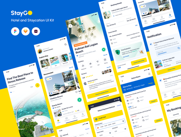 设计森林下午茶：住宿和酒店预订App UI Kit