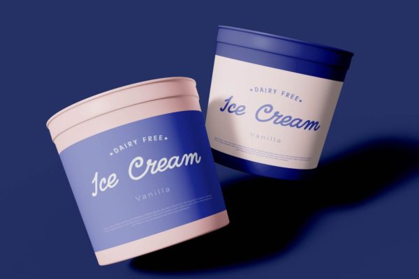 冰淇淋雪糕杯包装设计样机素材v6 Vegan Ice Cream Mockup