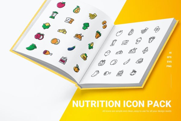 20枚营养食物主题图标矢量素材 Nutrition – Icons
