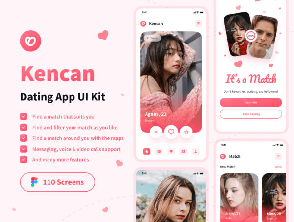 设计森林下午茶：社交聊天约会App应用 UI 套件