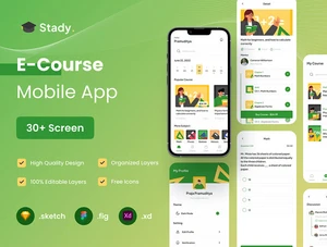 设计森林下午茶：电子课程App移动应用程序UI套件