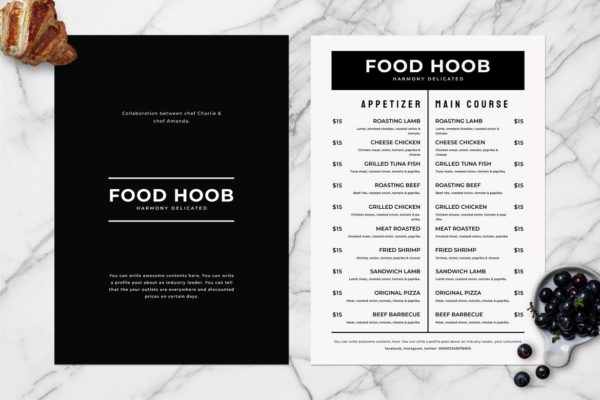 简约风西式餐厅菜单版式设计模板v06 SGM – Food Menu.06