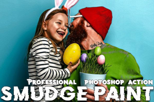涂抹绘画油画效果PS动作 Smudge Painting Photoshop Action