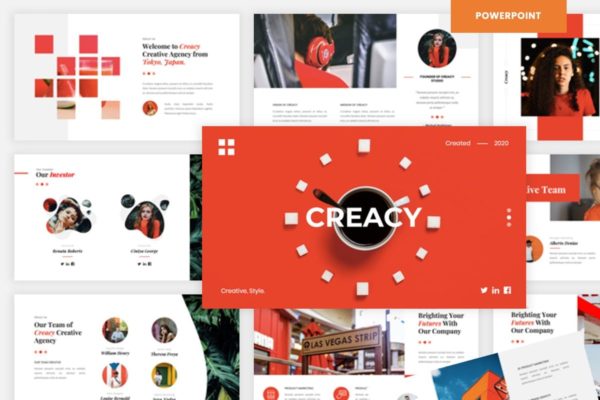 创意商业项目演示PPT幻灯片模板 Creacy – Creative Business PowerPoint Template