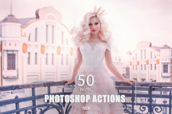 50款淡粉色滤镜效果ps动作 50 Pastel Photoshop Actions