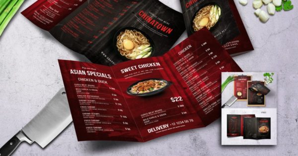 中国菜特色菜馆餐厅菜单设计模板套装v3 Chinese Food Menu Bundle V3