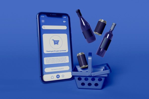 购物元素App应用展示手机屏幕样机 Online Shopping App Mockup
