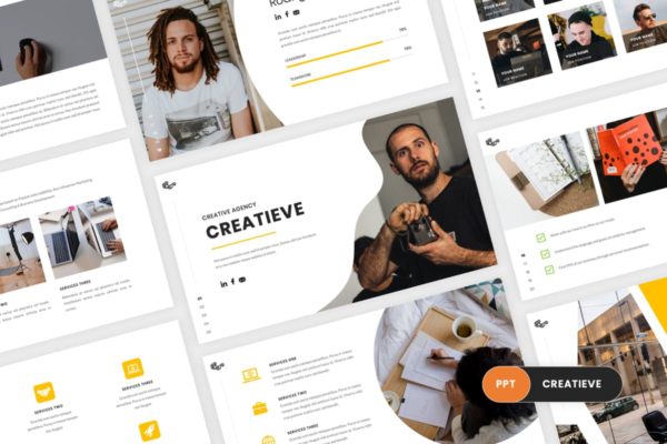 创意摄影工作室介绍PPT幻灯片模板 Creatieve – Creative PowerPoint Template