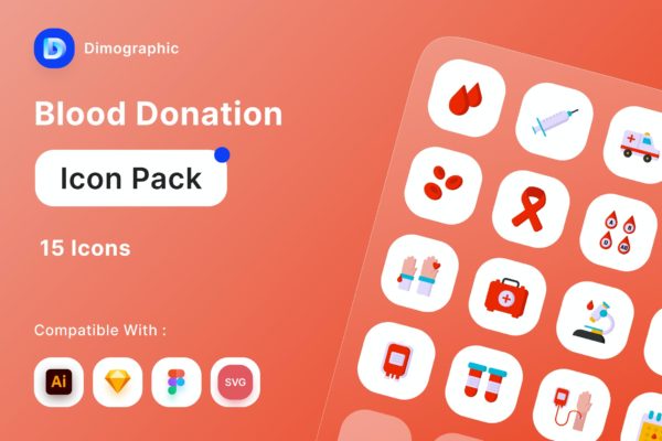 献血图标素材包 Blood Donation Icon Pack