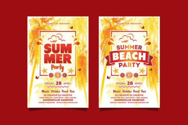 夏季派对/海滩派对海报设计 Summer Party / Beach Party