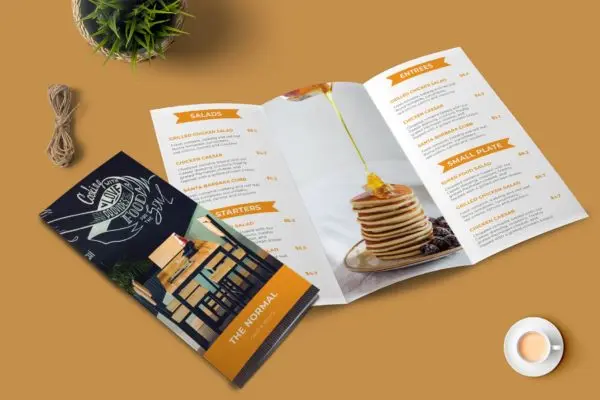 经典三折页高级餐厅菜单菜牌模板 Trifold Restaurant Menu