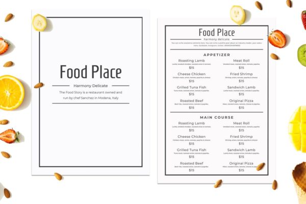 简约风西式餐厅菜单版式设计模板v02 SGM – Food Menu.02